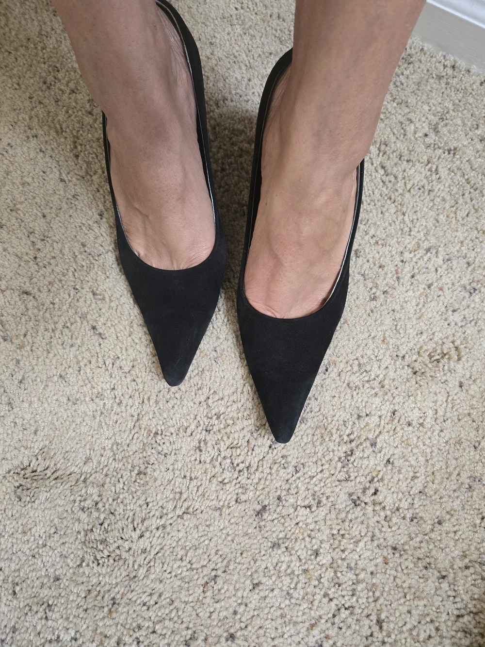 Nine West Black Pointed-Toe Suede Pumps
